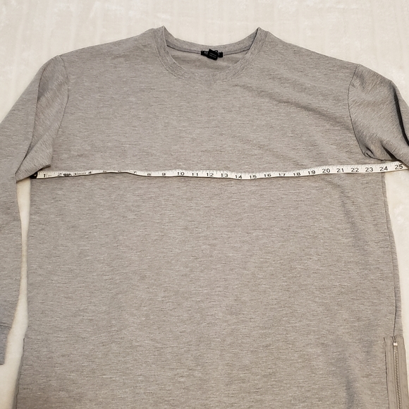 BOGO Free🦋 Revamped Long Heathered Gray Sweatshirt with Zipper Detail - Picture 10 of 12